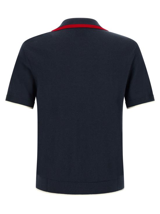 26FW 카사블랑카 폴로 티셔츠 MPF26KW84601NAVY Blue - CASABLANCA
