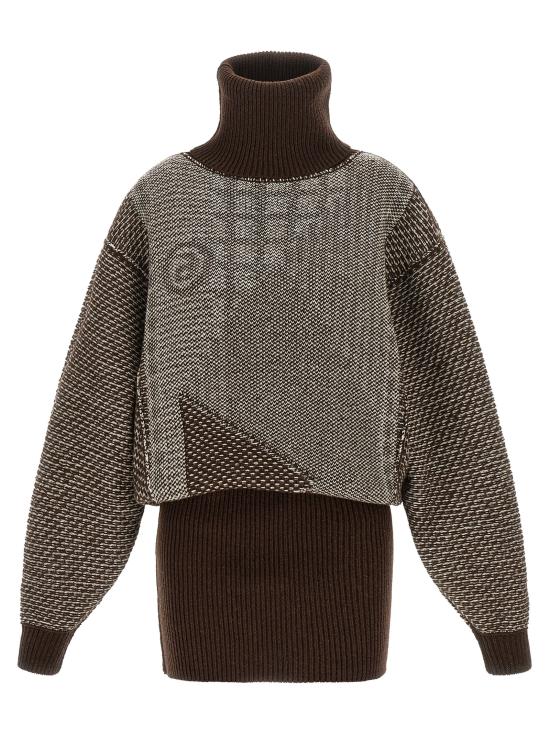 26FW MM6 메종마르지엘라 숏 원피스 S62DA0108M13354001J Brown - MM6 MAISON MARGIELA