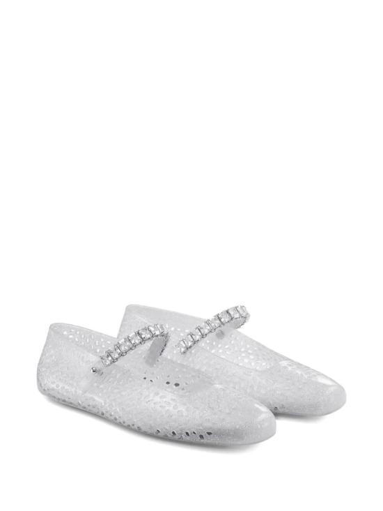 26FW 지미추 플랫 슈즈 THE JELLY NTX CLEAR SILVER MIX CRYSTAL - JIMMY CHOO