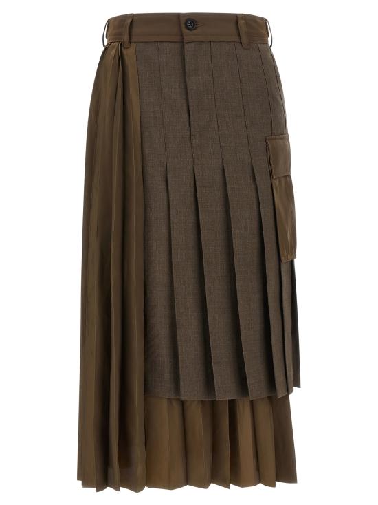 26FW 사카이 미디 스커트 2608569601 Brown