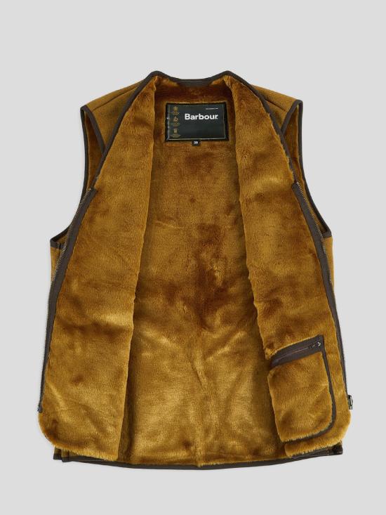 26FW 바버 웜 파일 웨이스트코트 집 인 라이너 MLI0004 BR31 MARRONE - BARBOUR