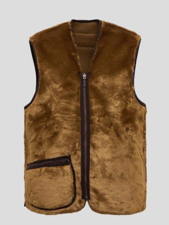 26FW 바버 웜 파일 웨이스트코트 집 인 라이너 MLI0004 BR31 MARRONE