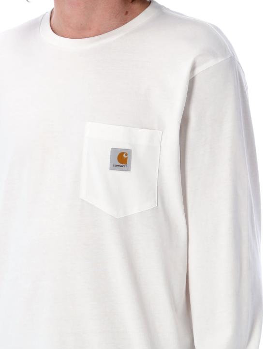 26FW 칼하트 WIP 롱슬리브 포켓 티셔츠 I030437 02 XX White - CARHARTT WIP
