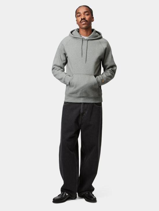 26FW 칼하트 WIP 체이스 후드 티셔츠 I033661 00M XX Grey heather gold - CARHARTT WIP
