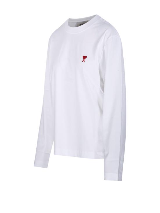 26FW 아미 스몰 하트 로고 롱슬리브 티셔츠 BFUTS235 724 100 WHITE - AMI