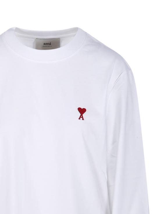 26FW 아미 스몰 하트 로고 롱슬리브 티셔츠 BFUTS235 724 100 WHITE - AMI