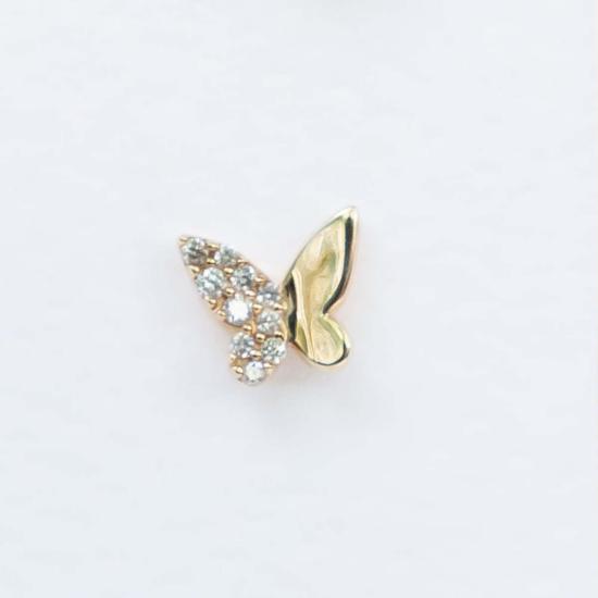  Vintage La Rose 이어링 빈티지 라로즈 스플릿 버터플라이 싱글 스터드 14k 골드