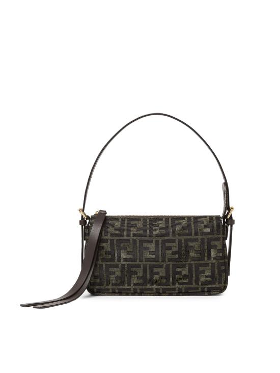 26FW 펜디 FF 자카드 지퍼 탑 스몰 숄더백 8BS123 B17AF14YN BROWN