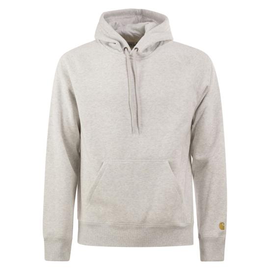 26FW 칼하트 체이스 후드 티셔츠 I033661 LIGHT GREY