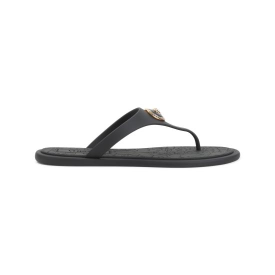 26FW 베르사체 알리아 러버 플랫 샌들 1016248 1A10983 1B00V BLACK - VERSACE