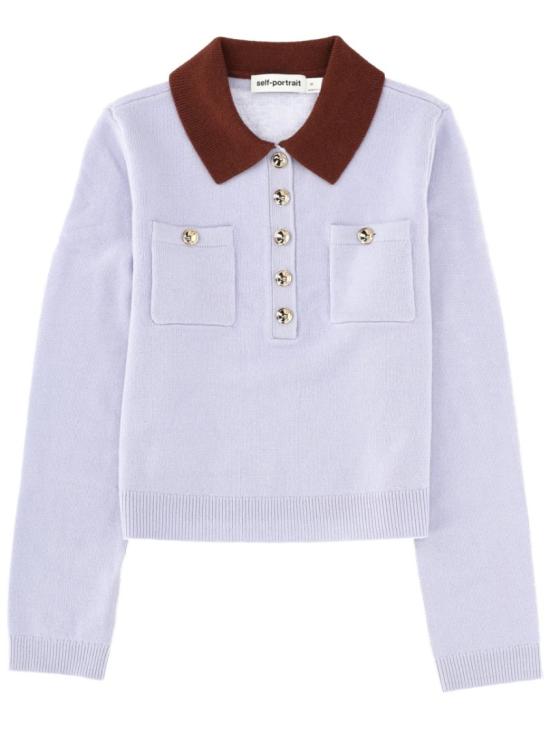 25FW 셀프 포트레이트 폴로 티셔츠 AW25 021T BL BLUE