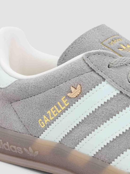  아디다스 가젤 스니커즈 JR2430 Silver Pebble Linen Green Gum DOM - ADIDAS