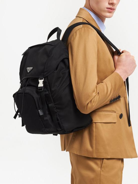 26FW 프라다 리나일론 앤 사피아노 백팩 2VZ1352DMGVHOL F0002 Black - PRADA
