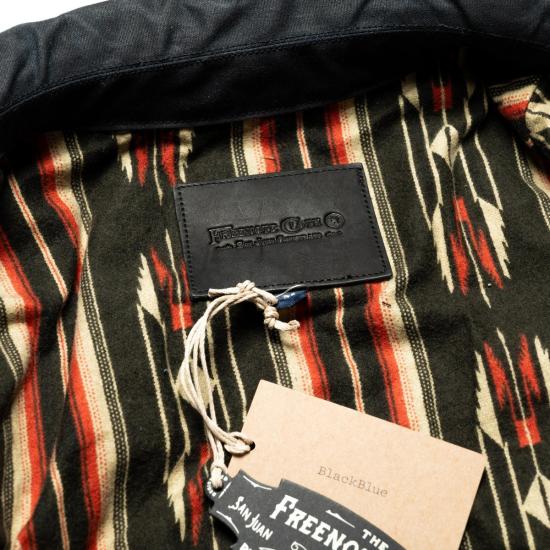  프리노트 클로스 자켓 RJ 1 라이더 재킷 왁스 캔버스 블랙 (브라운 안감) - FREENOTE CLOTH