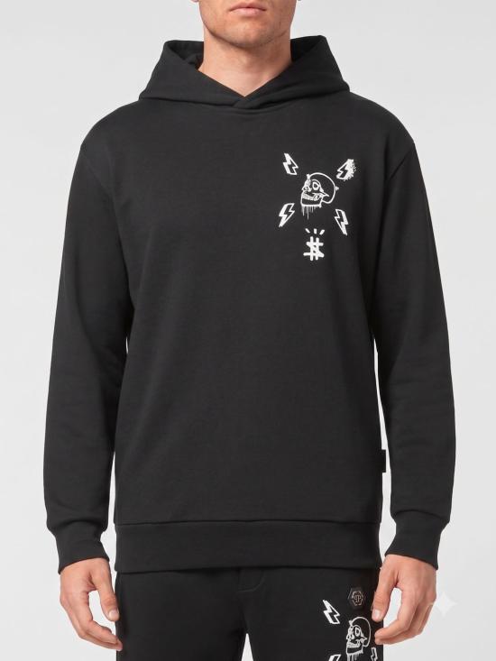 26SS 필립 플레인 후드 티셔츠 UABCMJB2498PJO002N 02 Black