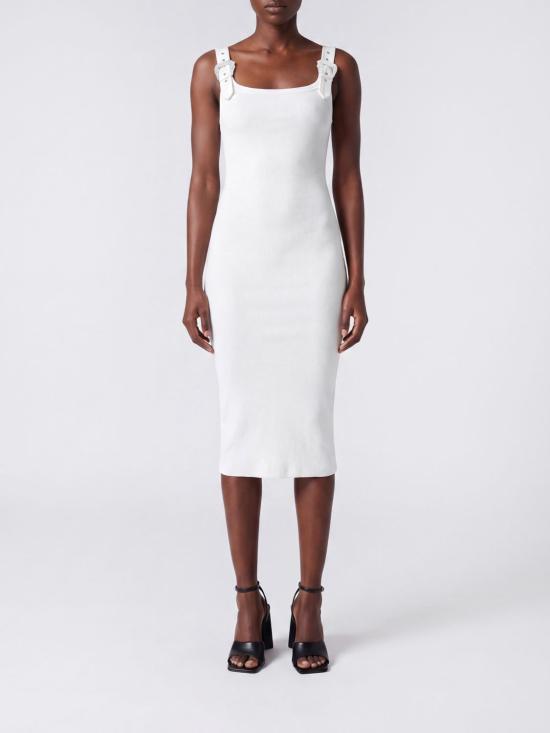 26SS 베르사체 미디 원피스 80HAO943J0198 039 White
