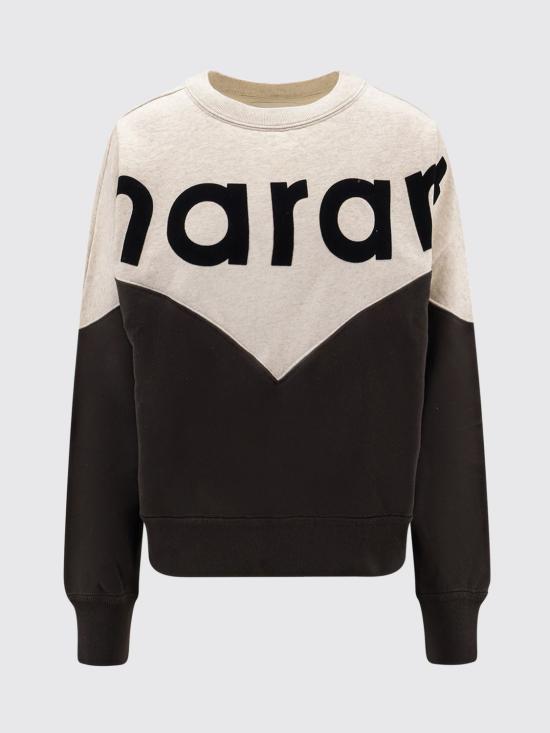26FW 이자벨마랑에뚜왈 휴스턴 투톤 마랑 스웨트셔츠 SW0006FAA1M08E 02FK Black - ISABEL MARANT ETOILE