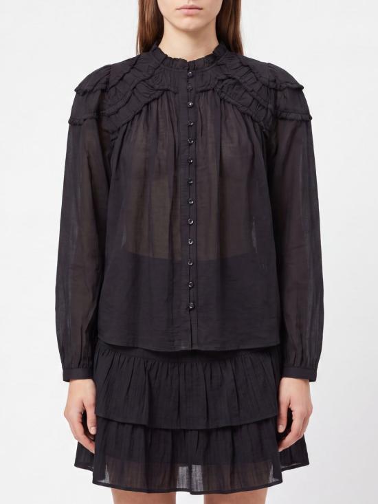 26FW 이자벨마랑에뚜왈 크리스타 블라우스 크리스타 블라우스 HT0681FBB3J04E 01BK Black