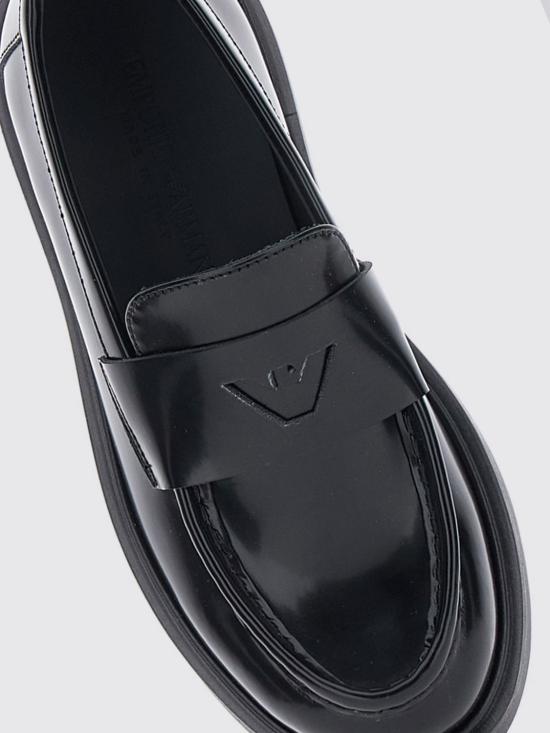 26FW [키즈] 엠포리오 아르마니 모카신 EB001676AF28380 UC001 Black - EMPORIO ARMANI