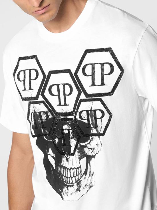 26SS 필립 플레인 반팔 티셔츠 UADCMTK7976PJY002N 01 White - PHILIPP PLEIN