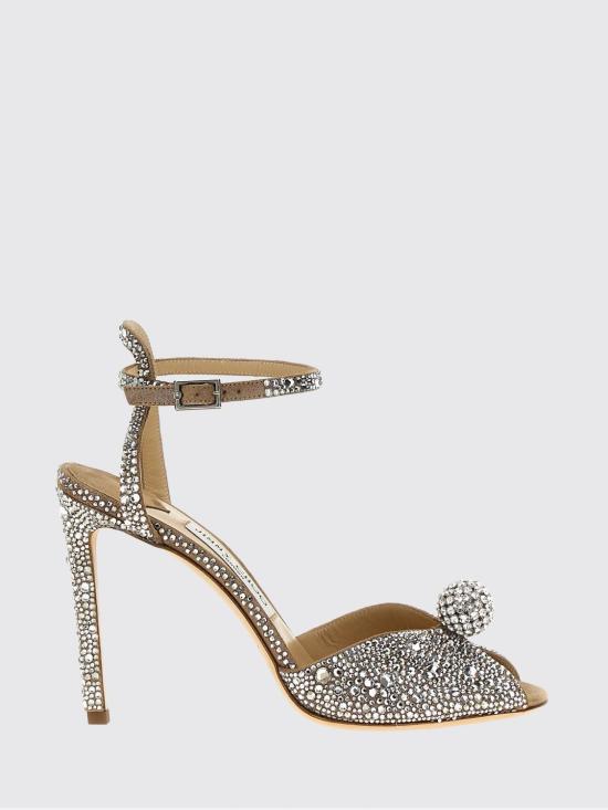 26FW 지미추 힐/펌프스 SACORA100PHZ NUDECRYSTAL Silver