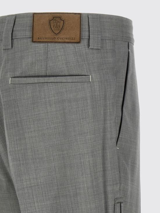 26SS 브루넬로 쿠치넬리 버진 울 다이내믹 캔버스 팬츠 MH2443030F C9100 Grey - BRUNELLO CUCINELLI