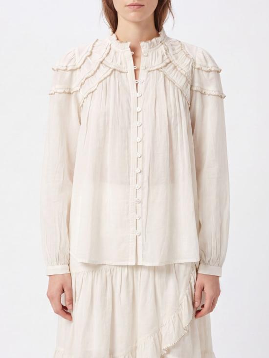 26FW 이자벨마랑에뚜왈 크리스타 블라우스 크리스타 블라우스 HT0681FBB3J04E 20WH White