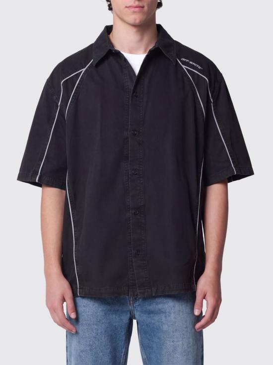 26SS 오프화이트 반팔 셔츠 OMGG01IS26FAB001 0001 Black