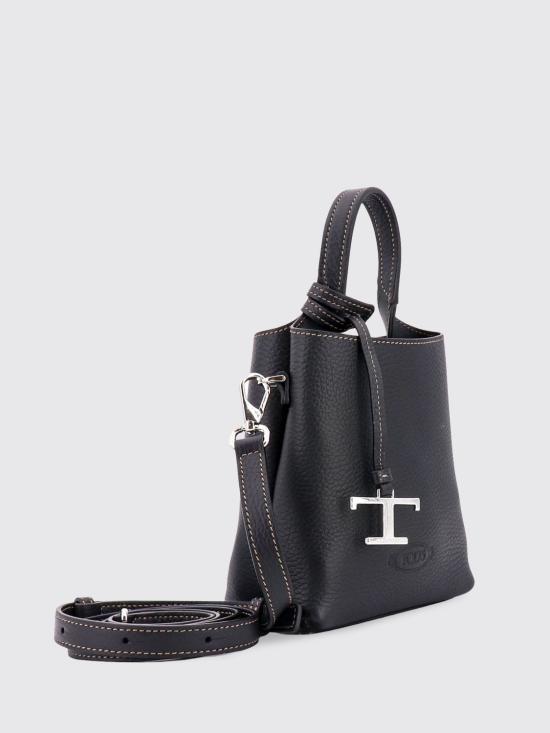 26FW 토즈 해머드 레더 미니 토트백 XBWAPAT9000QRI B999 Black - TODS