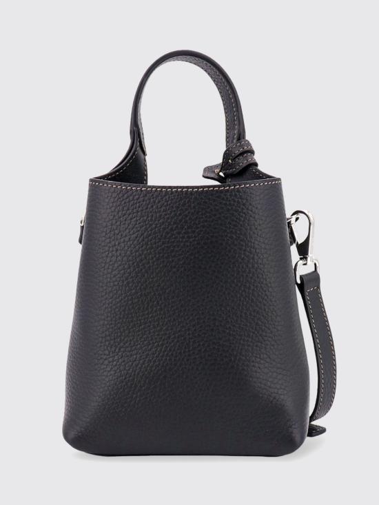 26FW 토즈 해머드 레더 미니 토트백 XBWAPAT9000QRI B999 Black - TODS