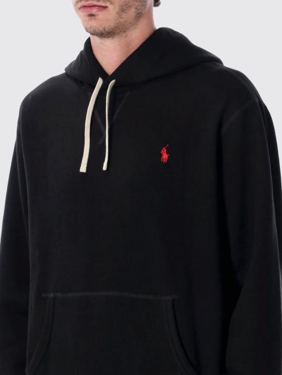 26FW 폴로 랄프로렌 포니로고 자수 후드 티셔츠 710766778 008 Black - POLO RALPH LAUREN