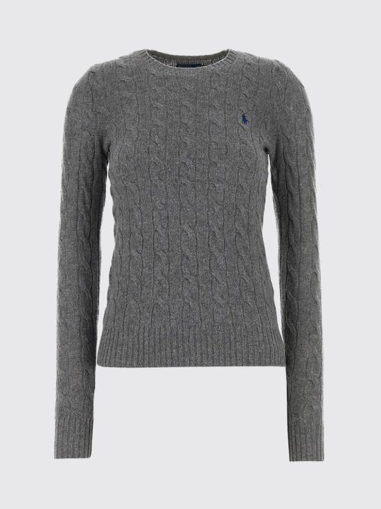 26FW 폴로 랄프로렌 폴로 자수 케이블 니트 스웨터 211971865 501 Grey - POLO RALPH LAUREN
