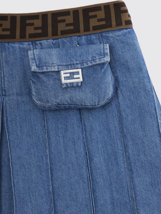 26FW [키즈] 펜디 스커트 JFE165ATRF F0QG0 Denim - FENDI