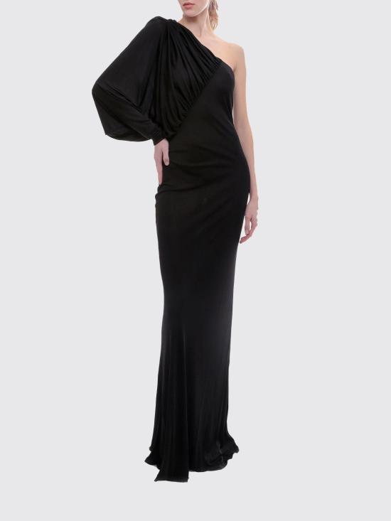 26SS 생로랑 롱 원피스 736714Y7F98 1000 Black - SAINT LAURENT