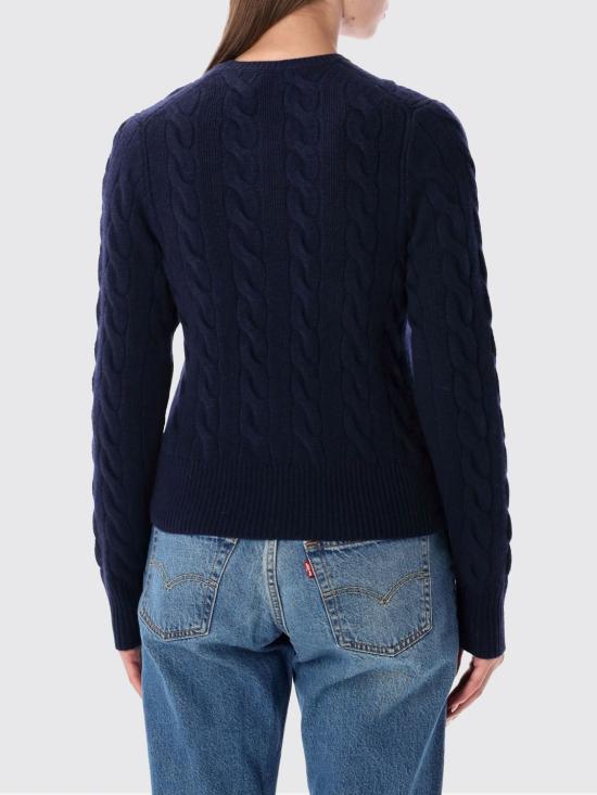 26FW 폴로 랄프로렌 로고 자수 크루넥 가디건 211972104 004 Blue - POLO RALPH LAUREN