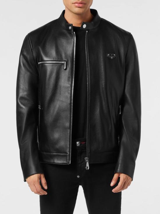 26SS 필립 플레인 가죽 자켓 UAECMLB2021PLE010N 02 Black