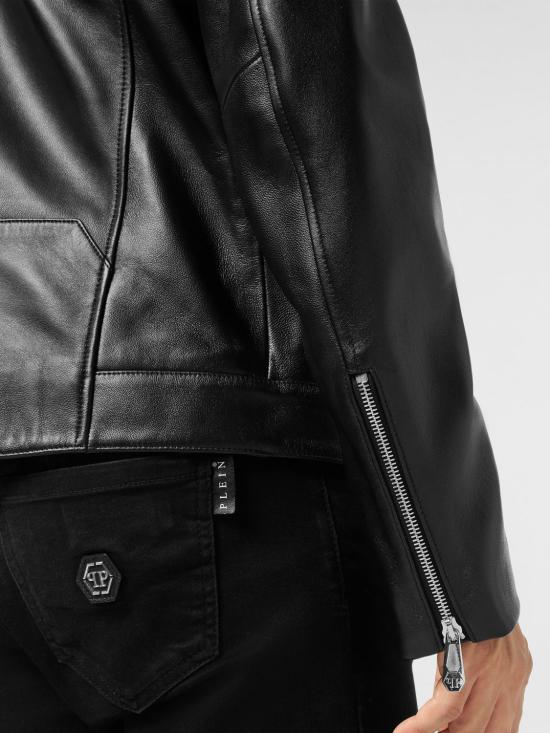 26SS 필립 플레인 가죽 자켓 UAECMLB2021PLE010N 02 Black - PHILIPP PLEIN