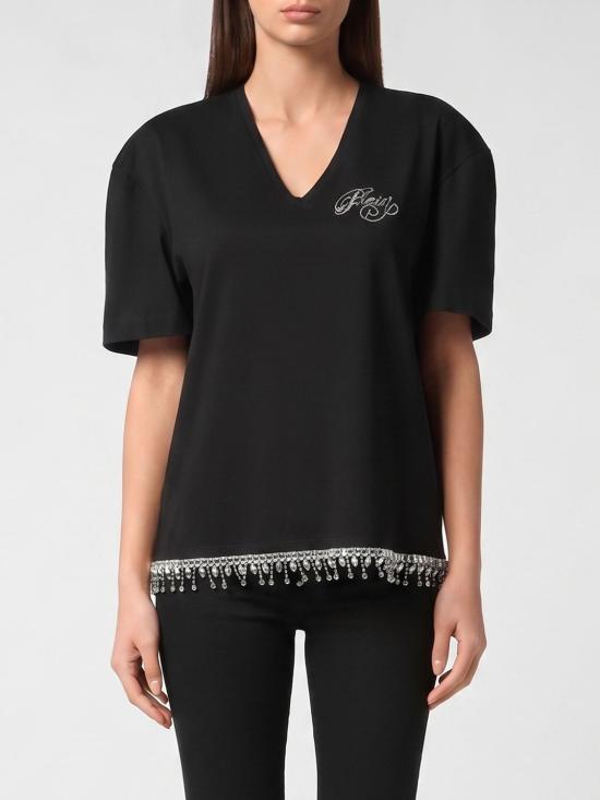 26SS 필립 플레인 반팔 티셔츠 FAECWTK3766PJY002N 02 Black