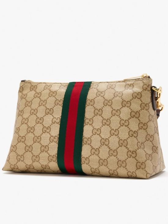 26FW 구찌 웹 디테일 GG 파우치 875821 FAF79 Brown - GUCCI