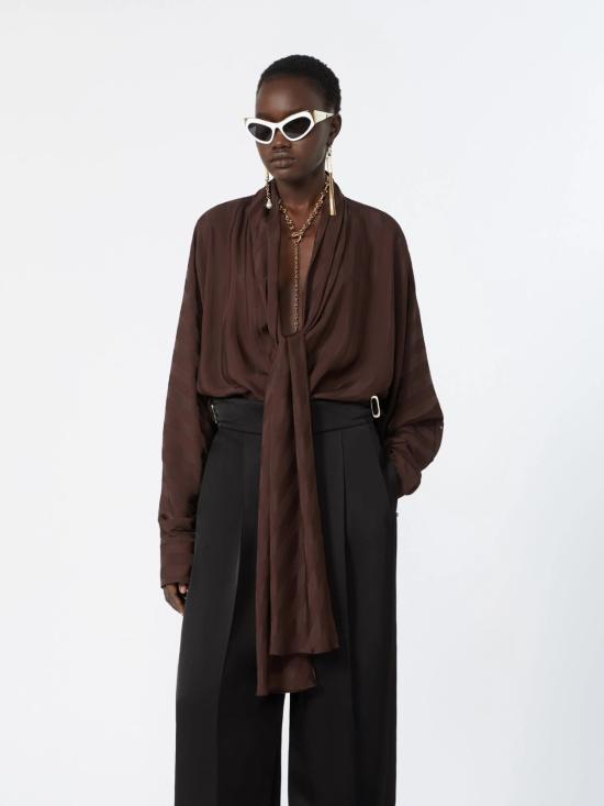 26FW 스포트막스 블라우스 2622196031600 003 Marrone - SPORTMAX