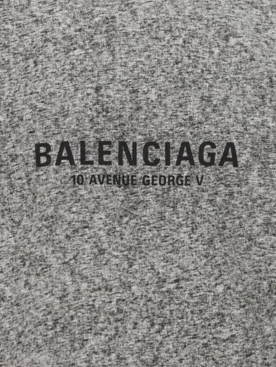 26FW 발렌시아가 로고 프린트 헤더드 미디엄 핏 티셔츠 764235 TUVS2 Grey - BALENCIAGA