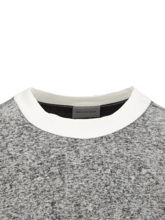 26FW 발렌시아가 로고 프린트 헤더드 미디엄 핏 티셔츠 764235 TUVS2 Grey - BALENCIAGA