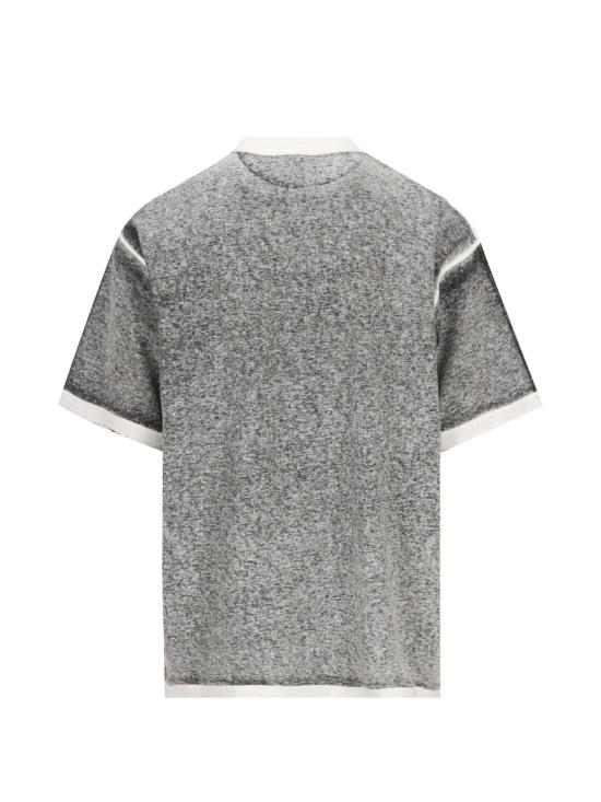 26FW 발렌시아가 로고 프린트 헤더드 미디엄 핏 티셔츠 764235 TUVS2 Grey - BALENCIAGA
