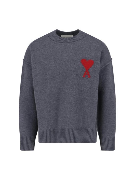 26FW 아미 빅 하트 울 크루넥 스웨터 UKS838 018084 Grey