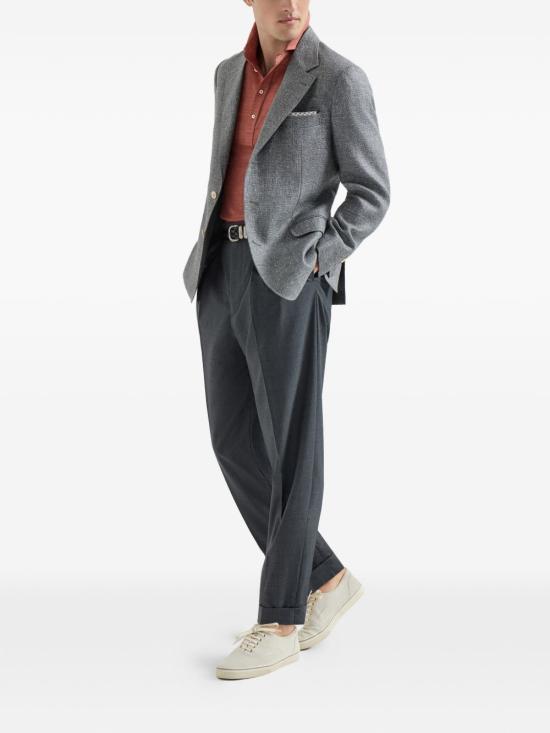 26SS 브루넬로 쿠치넬리 저지 폴로 셔츠 MR8273915 C694PESCA - BRUNELLO CUCINELLI