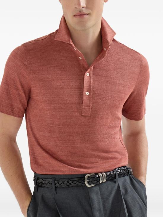 26SS 브루넬로 쿠치넬리 저지 폴로 셔츠 MR8273915 C694PESCA - BRUNELLO CUCINELLI