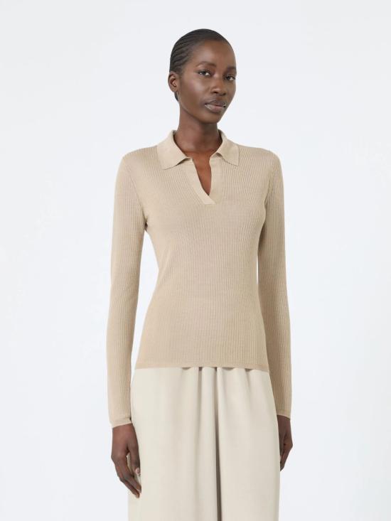 26FW 막스마라 폴로 티셔츠 2621366101600 002 Beige - MAX MARA