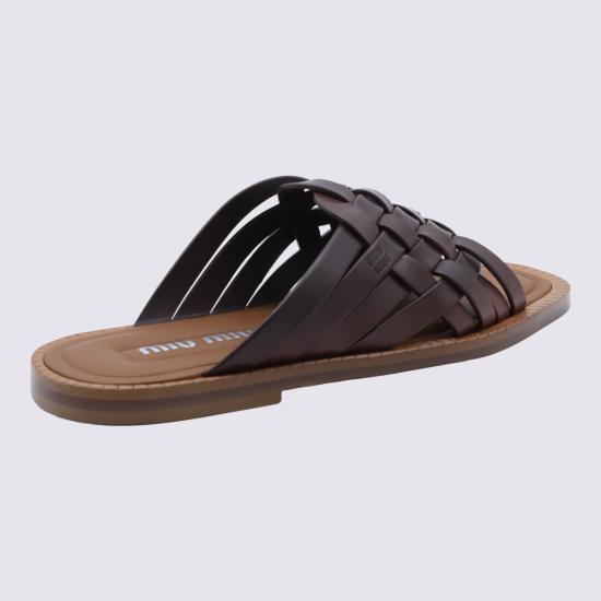 26FW 미우미우 뮬/슬리퍼 5XX678FA015 3ZN8F0201 CAFFE - MIU MIU