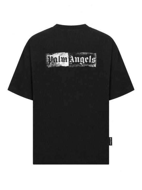 26FW 팜앤젤스 반팔 티셔츠 PAMAA001JR005 1003 BLACK OFF WHITE