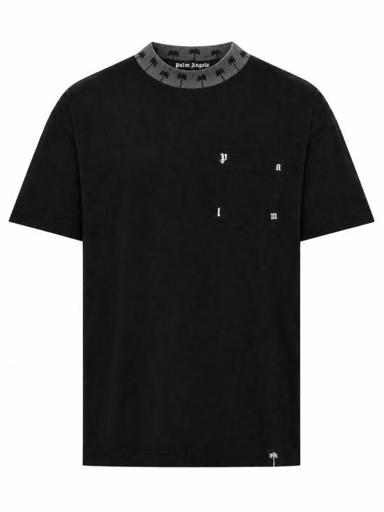 26FW 팜앤젤스 반팔 티셔츠 PAMAB002JR001 1003 BLACK OFF WHITE